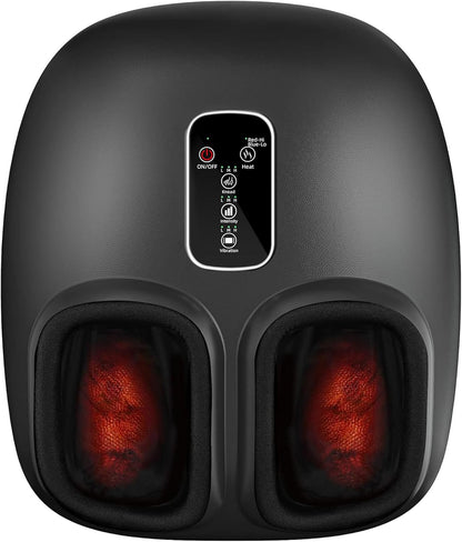 Shiatsu Foot Massager with Heat and Air Compression - Kneading Foot Relief Machine for Plantar Comfort, Washable Cover, Ideal Gift for Home and Office Use