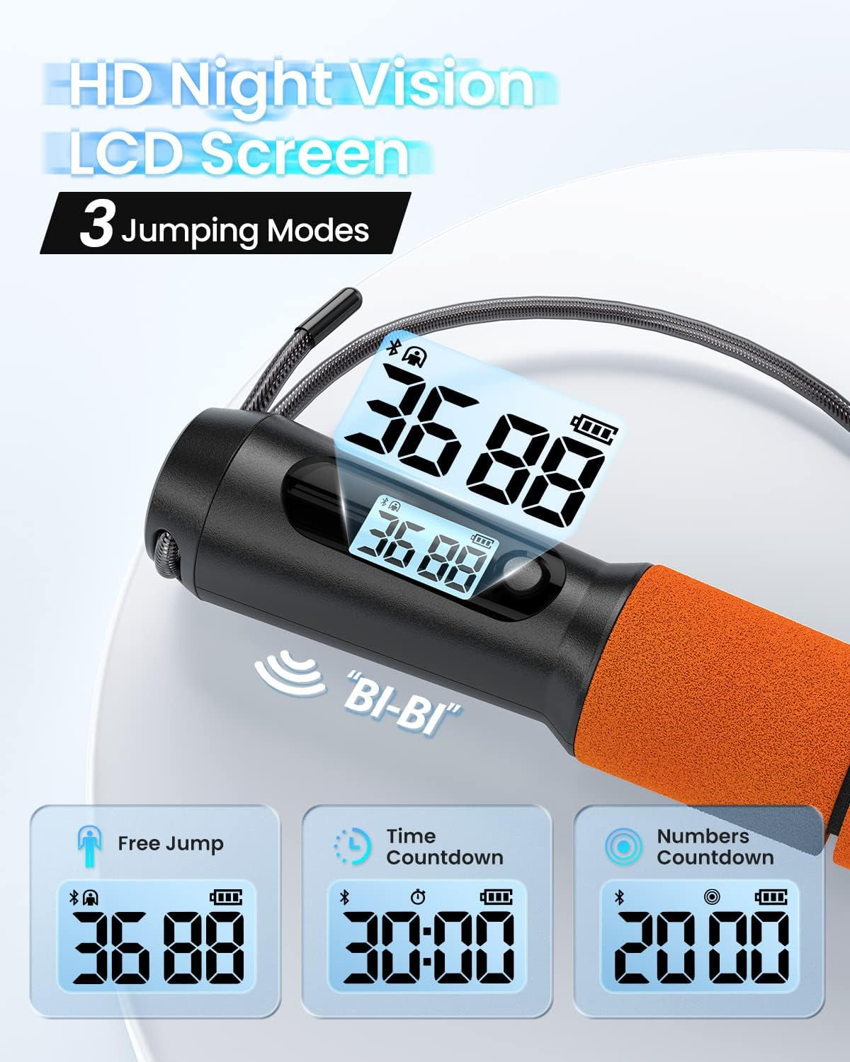 Smart Jump Rope - APP Data Storage & Tracking & Analysis, Tangle-Free Jumping Rope for Men, Women, Skipping Rope with Counter, Adjustable Workout Jump Ropes for Crossfit, Gym, MMA