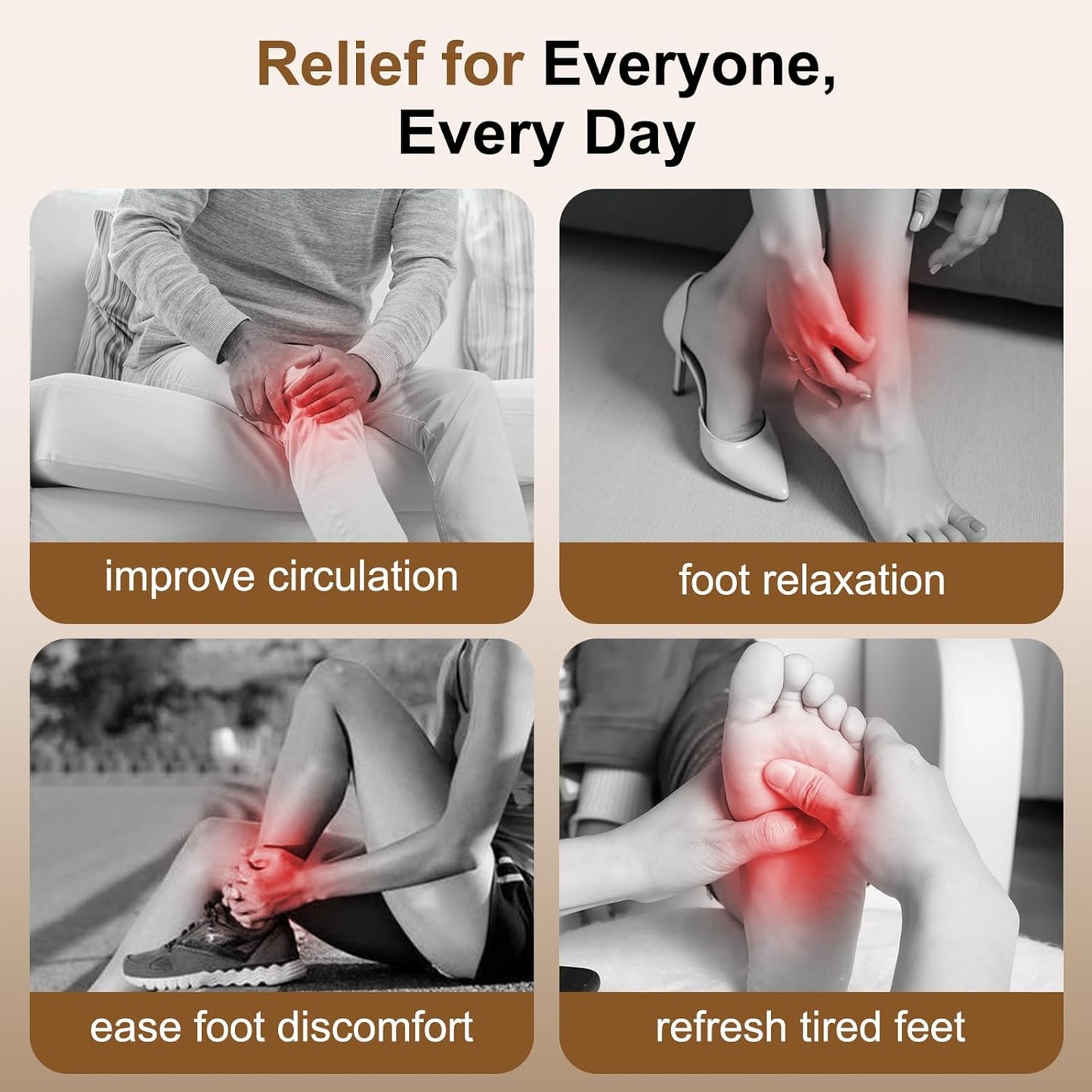 Shiatsu Foot Massager with Heat and Air Compression - Kneading Foot Relief Machine for Plantar Comfort, Washable Cover, Ideal Gift for Home and Office Use