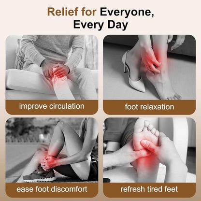 Shiatsu Foot Massager with Heat and Air Compression - Kneading Foot Relief Machine for Plantar Comfort, Washable Cover, Ideal Gift for Home and Office Use