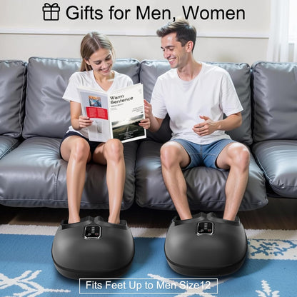 Shiatsu Foot Massager with Heat and Air Compression - Kneading Foot Relief Machine for Plantar Comfort, Washable Cover, Ideal Gift for Home and Office Use